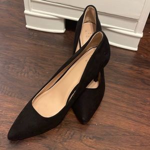 Faux suede black heels